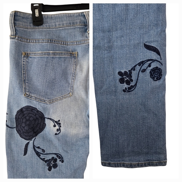Anthropologie Pilcro Hyphen Floral Embroidered Jeans - Picture 7 of 15